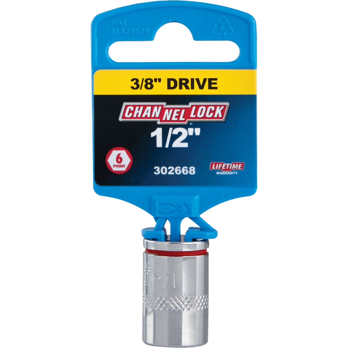 Channellock 3/8 In. Drive 1/2 In. 6-Point Shallow Standard Socket Image 2