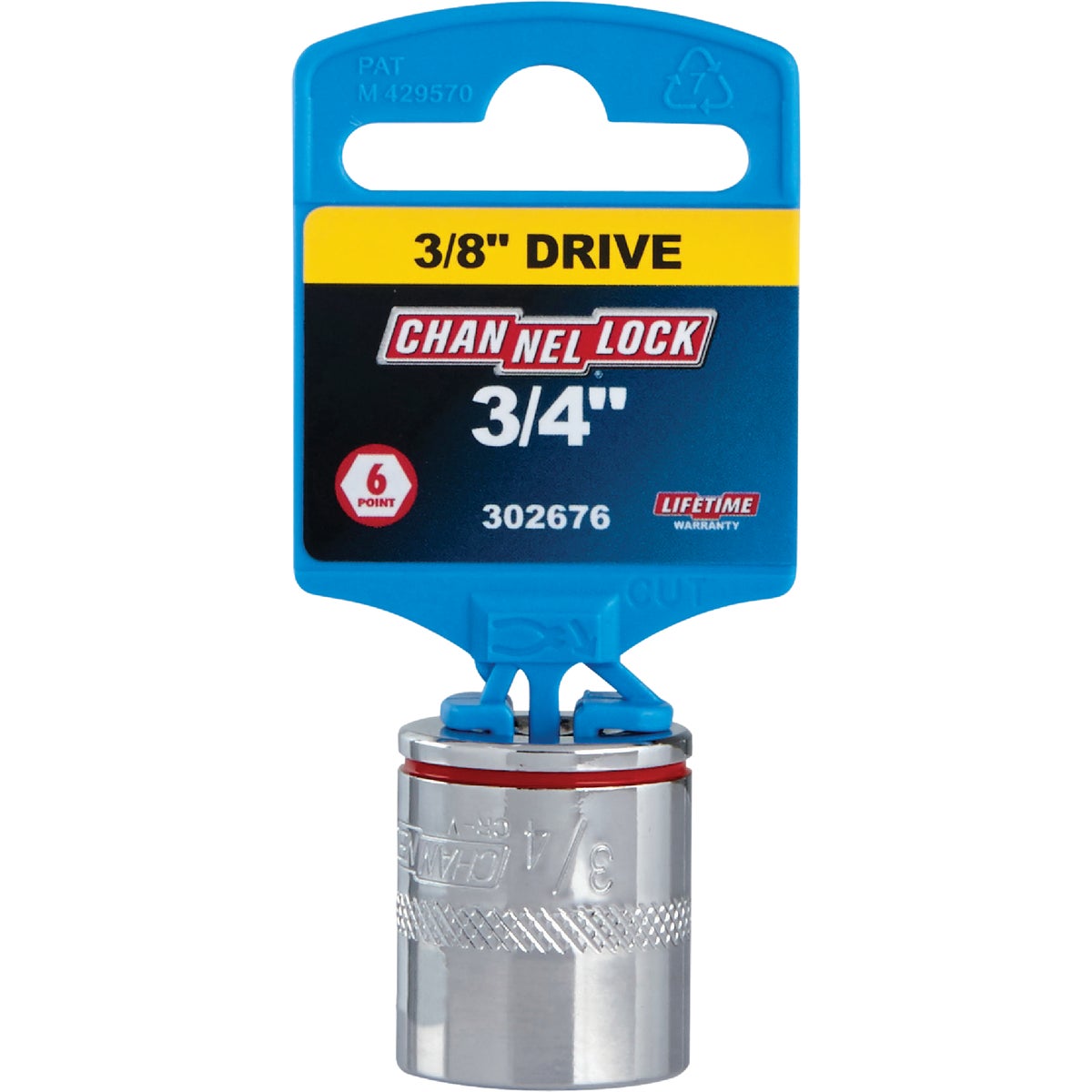 Channellock 3/8 In. Drive 3/4 In. 6-Point Shallow Standard Socket Image 2