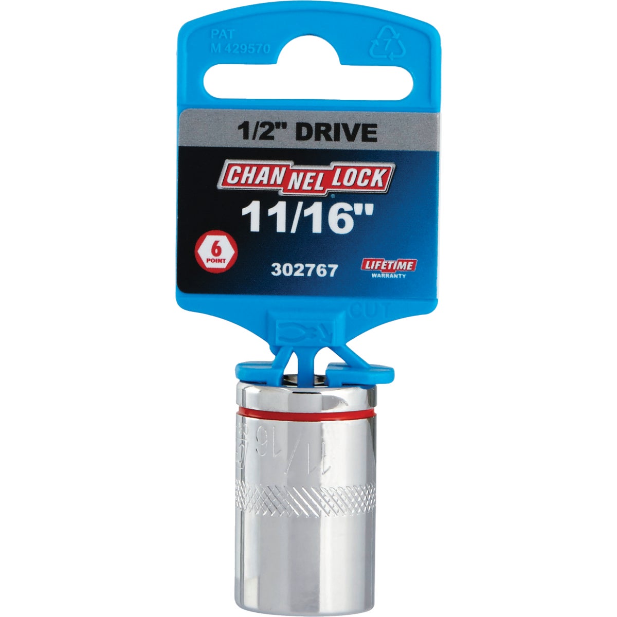 Channellock 1/2 In. Drive 11/16 In. 6-Point Shallow Standard Socket Image 2
