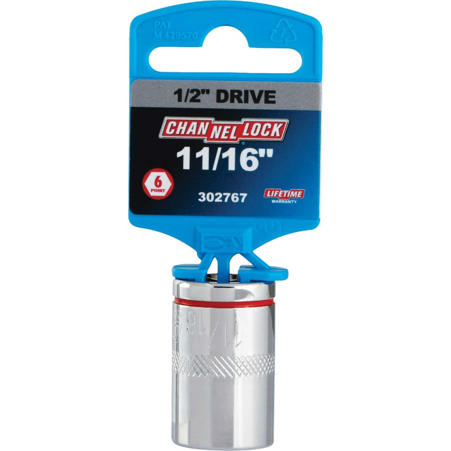 Channellock 1/2 In. Drive 11/16 In. 6-Point Shallow Standard Socket Image 2