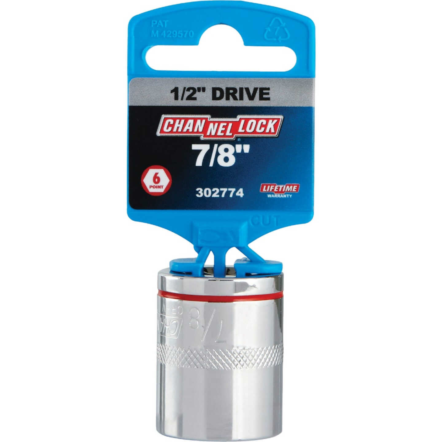 Channellock 1/2 In. Drive 7/8 In. 6-Point Shallow Standard Socket Image 2