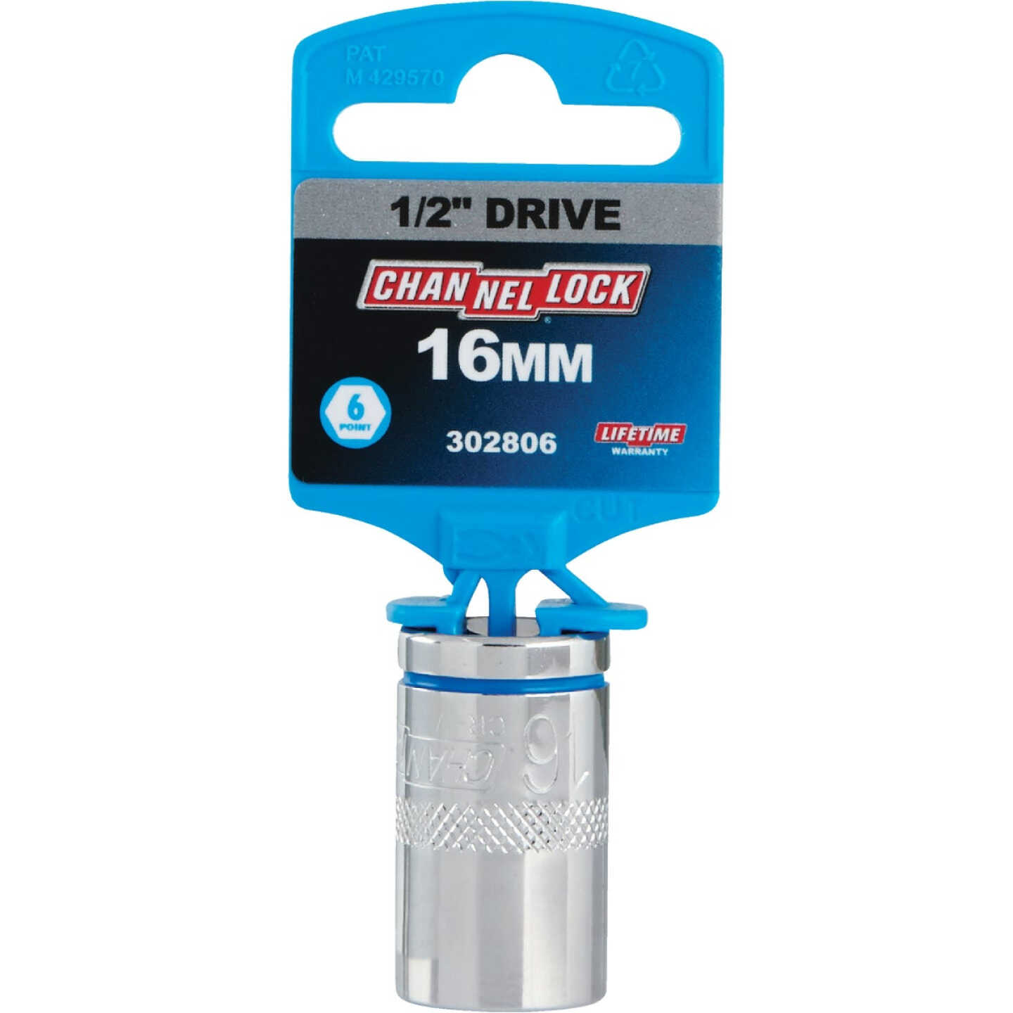 Channellock 1/2 In. Drive 16 mm 6-Point Shallow Metric Socket Image 2