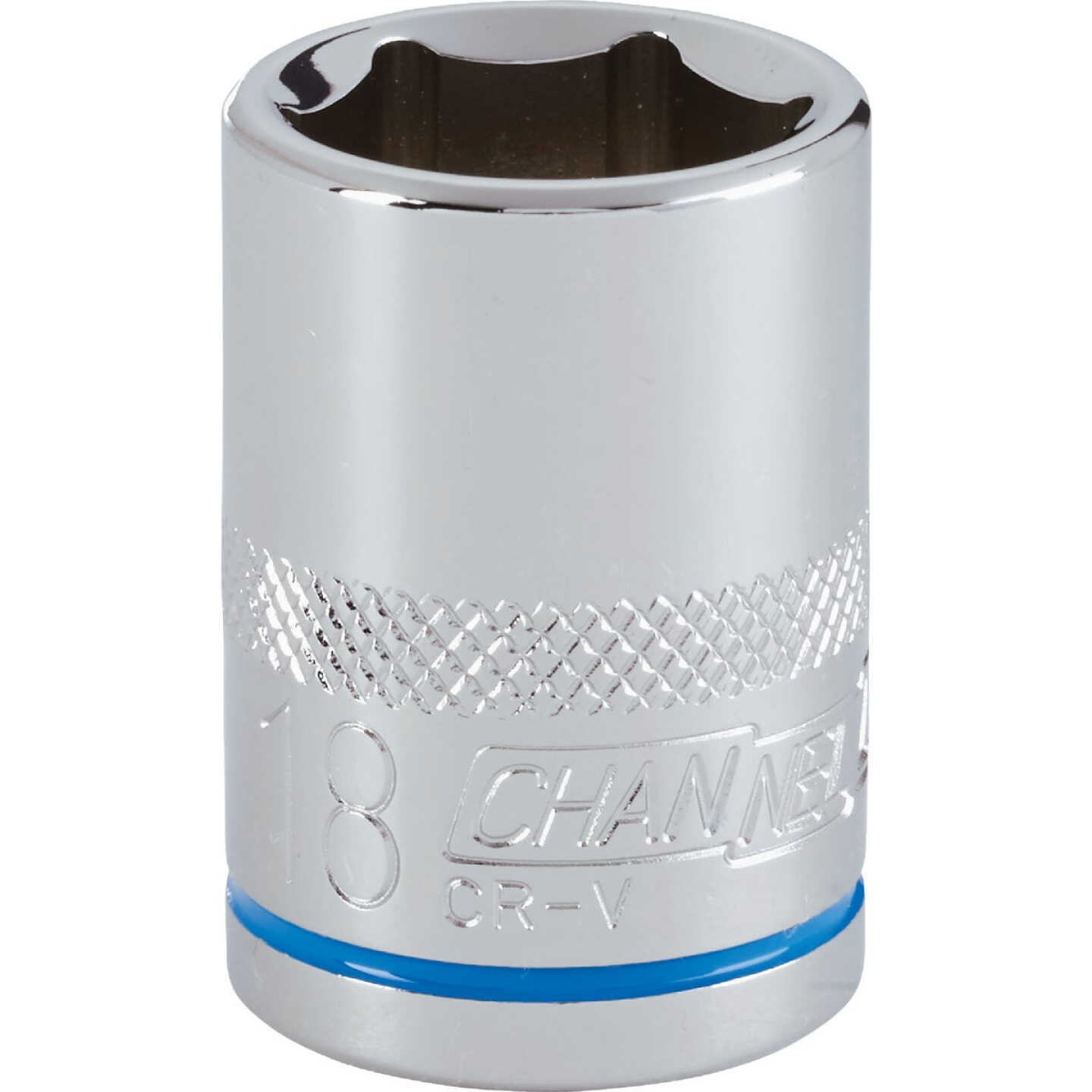 Channellock 1/2 In. Drive 18 mm 6-Point Shallow Metric Socket Image 1
