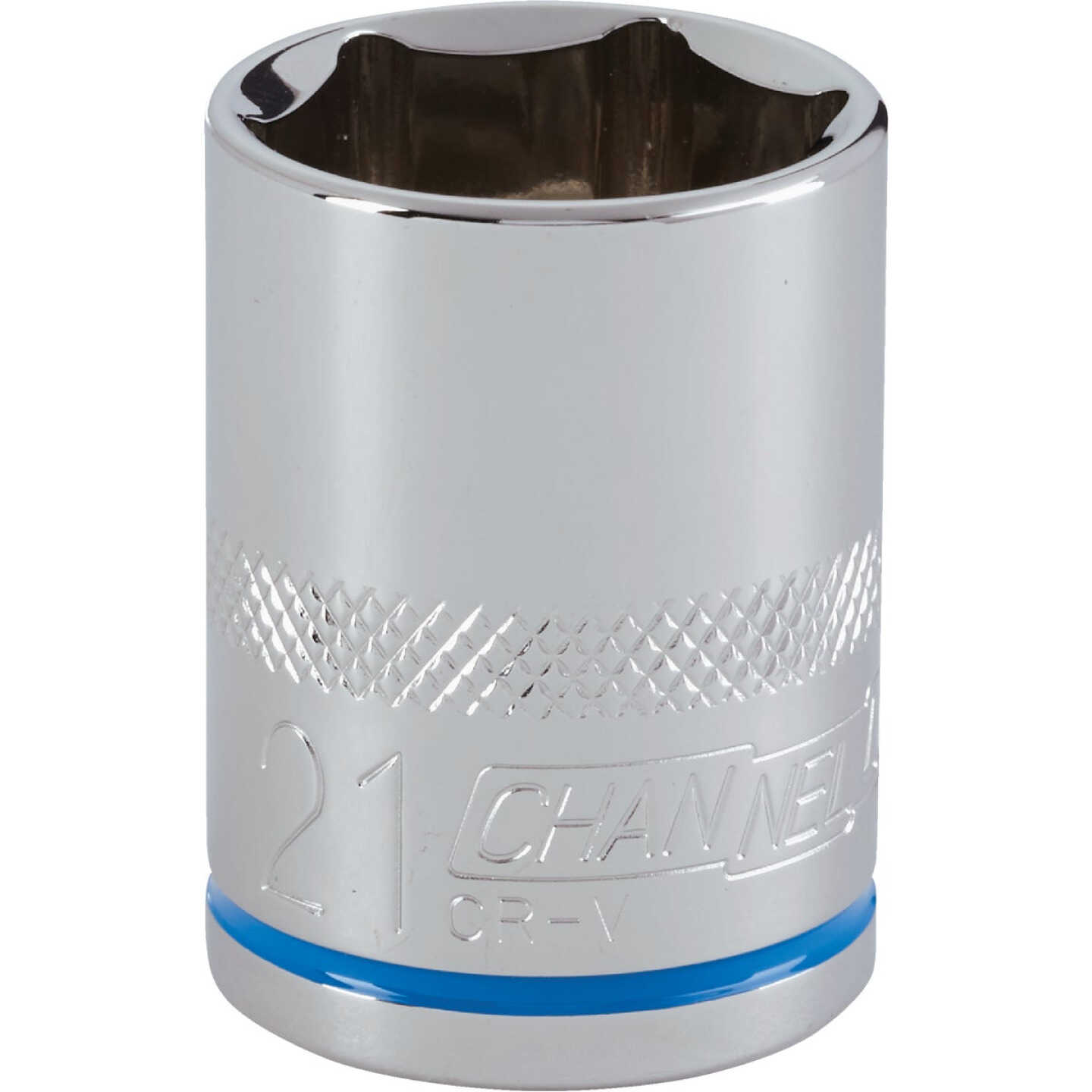 Channellock 1/2 In. Drive 21 mm 6-Point Shallow Metric Socket Image 1