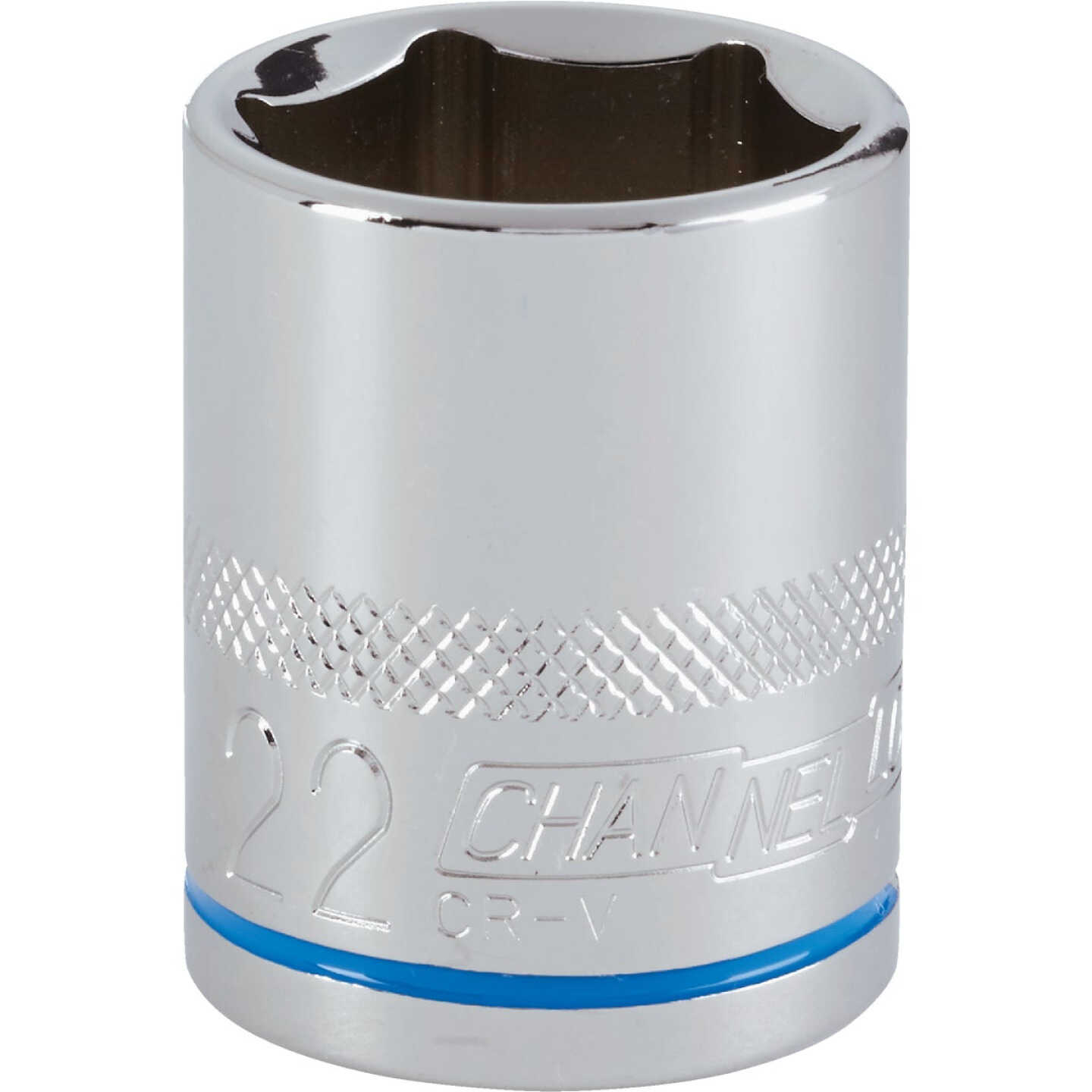 Channellock 1/2 In. Drive 22 mm 6-Point Shallow Metric Socket Image 1