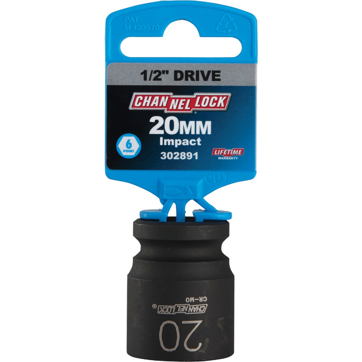 Channellock 1/2 In. Drive 20 mm 6-Point Shallow Metric Impact Socket Image 2