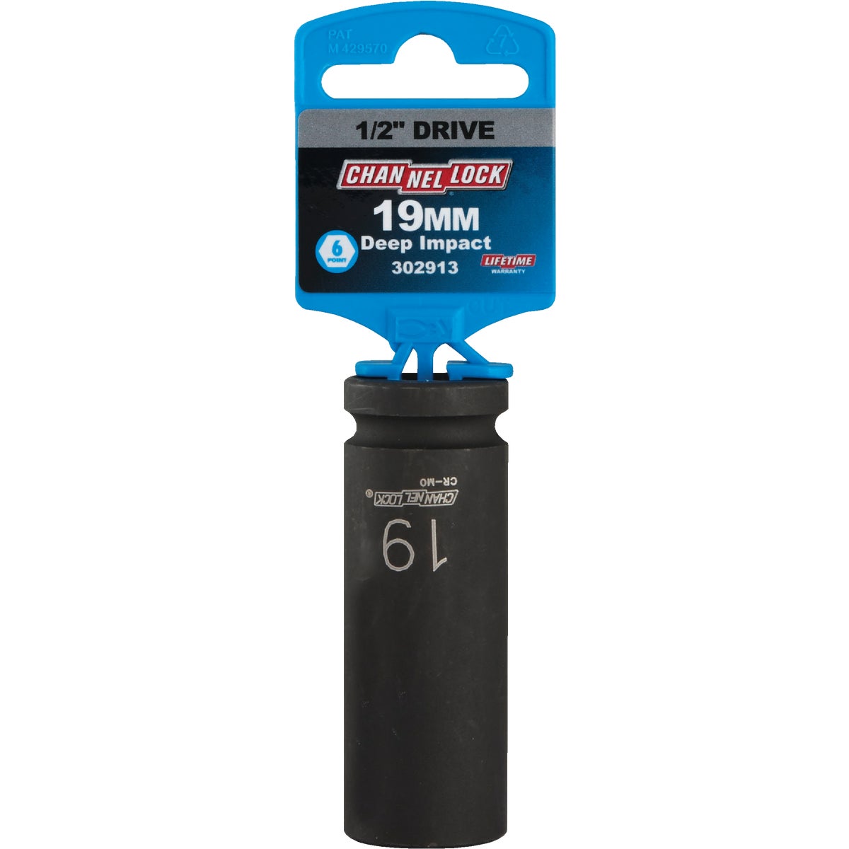 Channellock 1/2 In. Drive 19 mm 6-Point Deep Metric Impact Socket Image 2