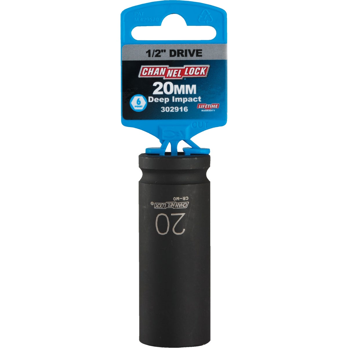 Channellock 1/2 In. Drive 20 mm 6-Point Deep Metric Impact Socket Image 2