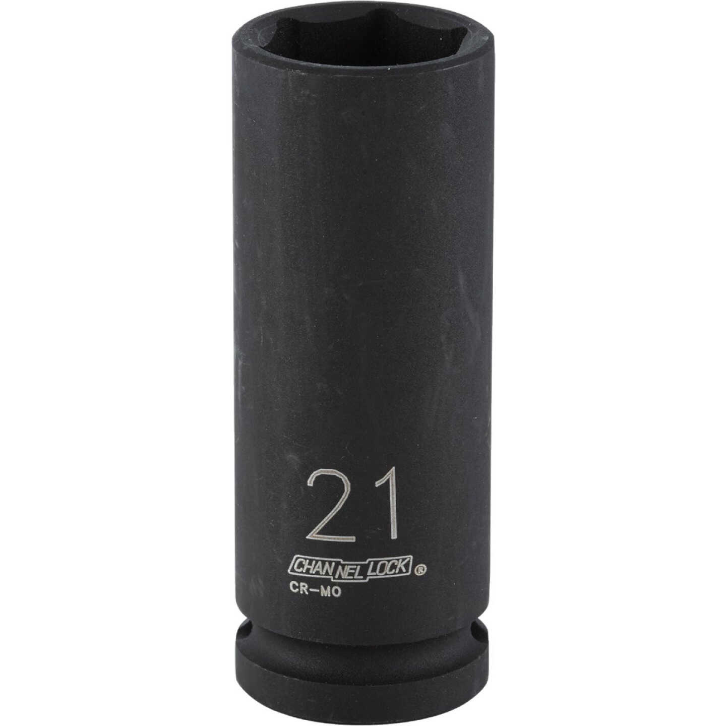 Channellock 1/2 In. Drive 21 mm 6-Point Deep Metric Impact Socket Image 1
