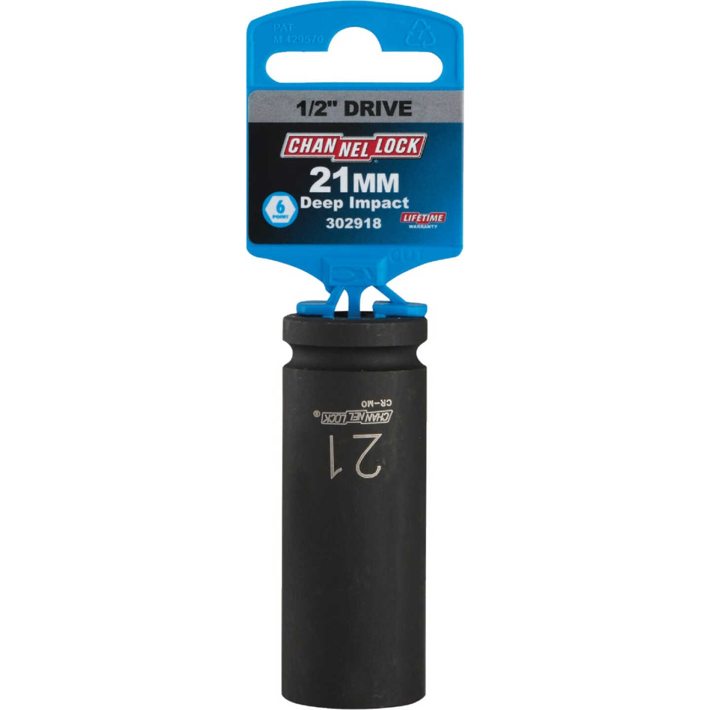 Channellock 1/2 In. Drive 21 mm 6-Point Deep Metric Impact Socket Image 2