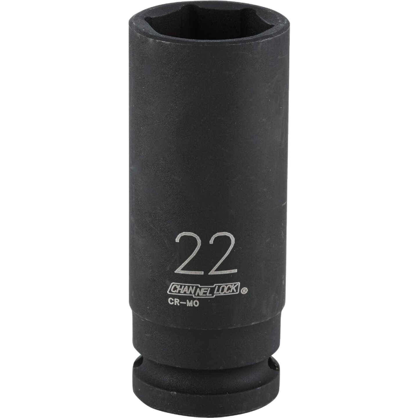 Channellock 1/2 In. Drive 22 mm 6-Point Deep Metric Impact Socket Image 1