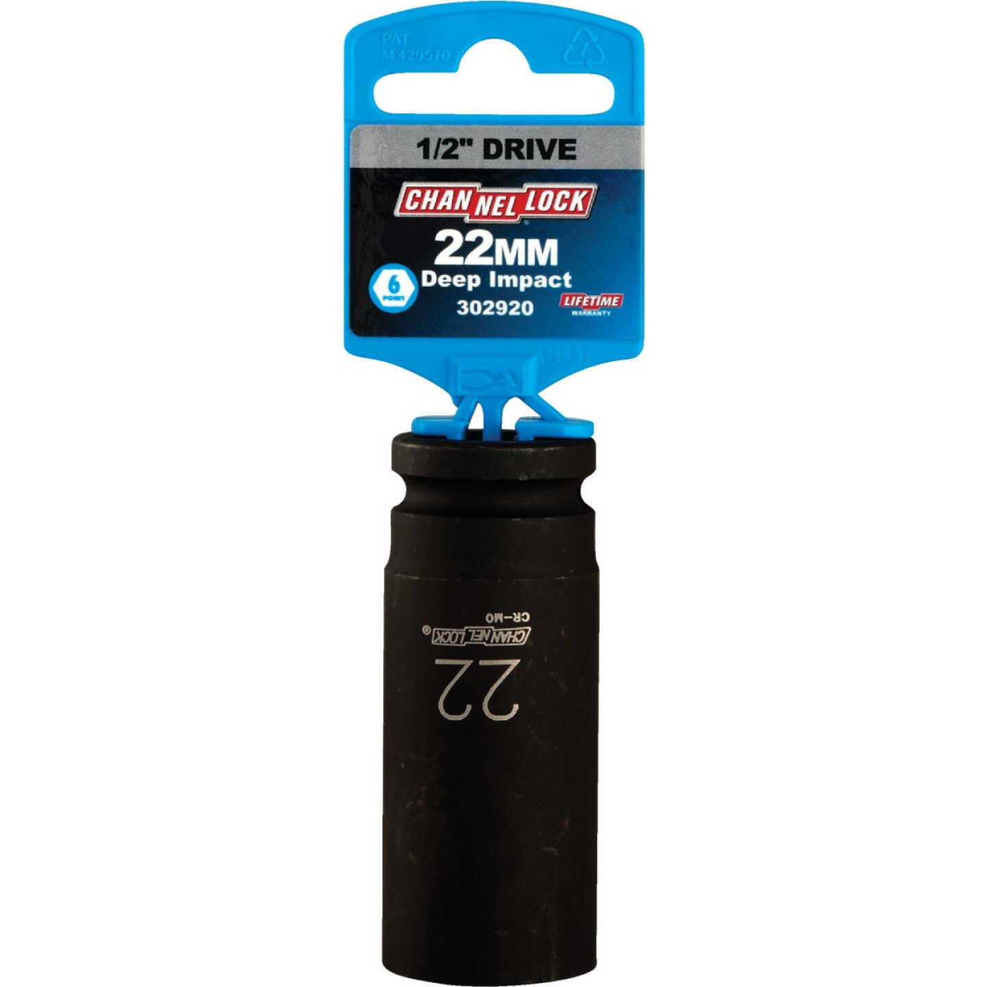 Channellock 1/2 In. Drive 22 mm 6-Point Deep Metric Impact Socket Image 2