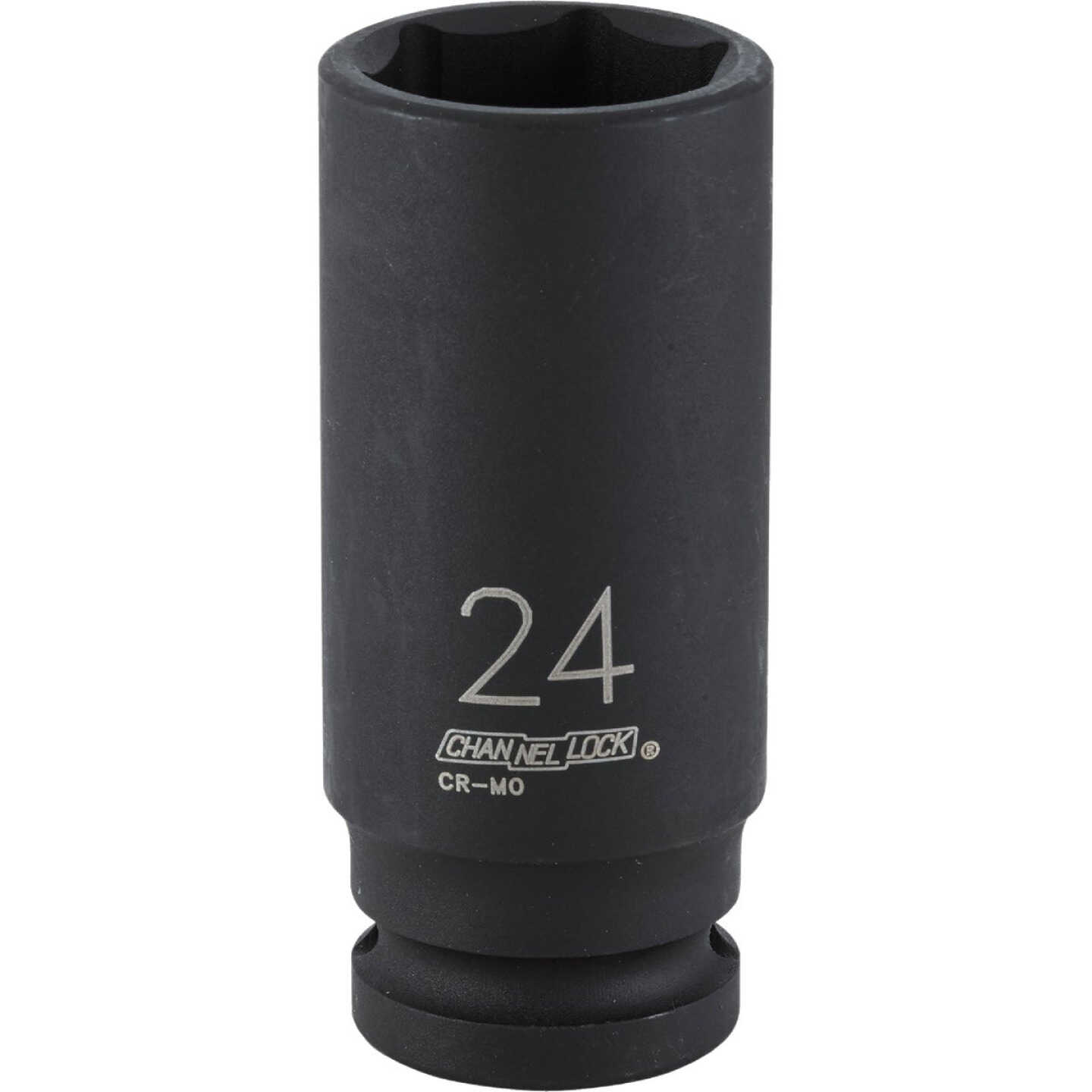 Channellock 1/2 In. Drive 24 mm 6-Point Deep Metric Impact Socket Image 1