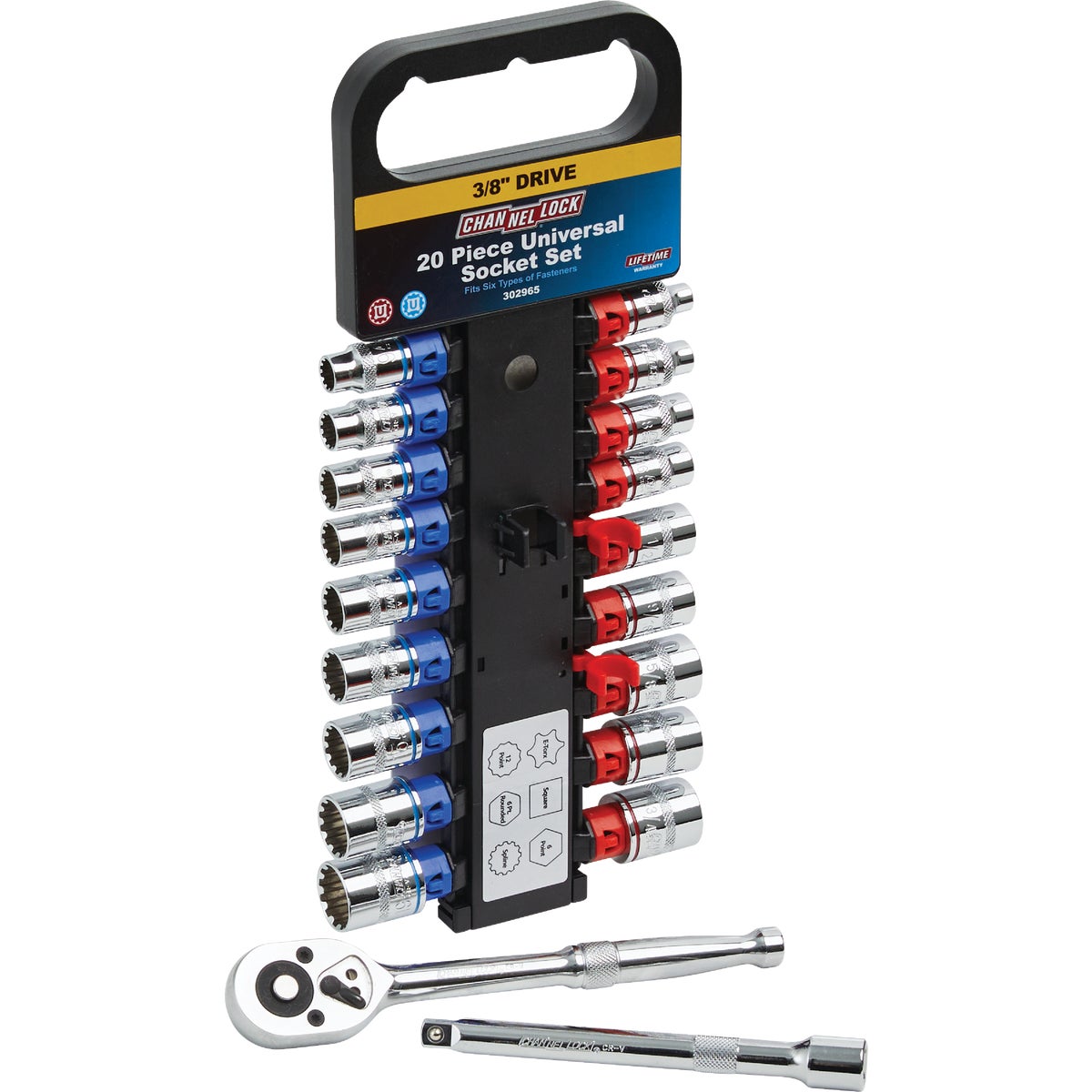 Channellock Standard/Metric 3/8 In. Drive Universal Ratchet & Socket Set (20-Piece) Image 10