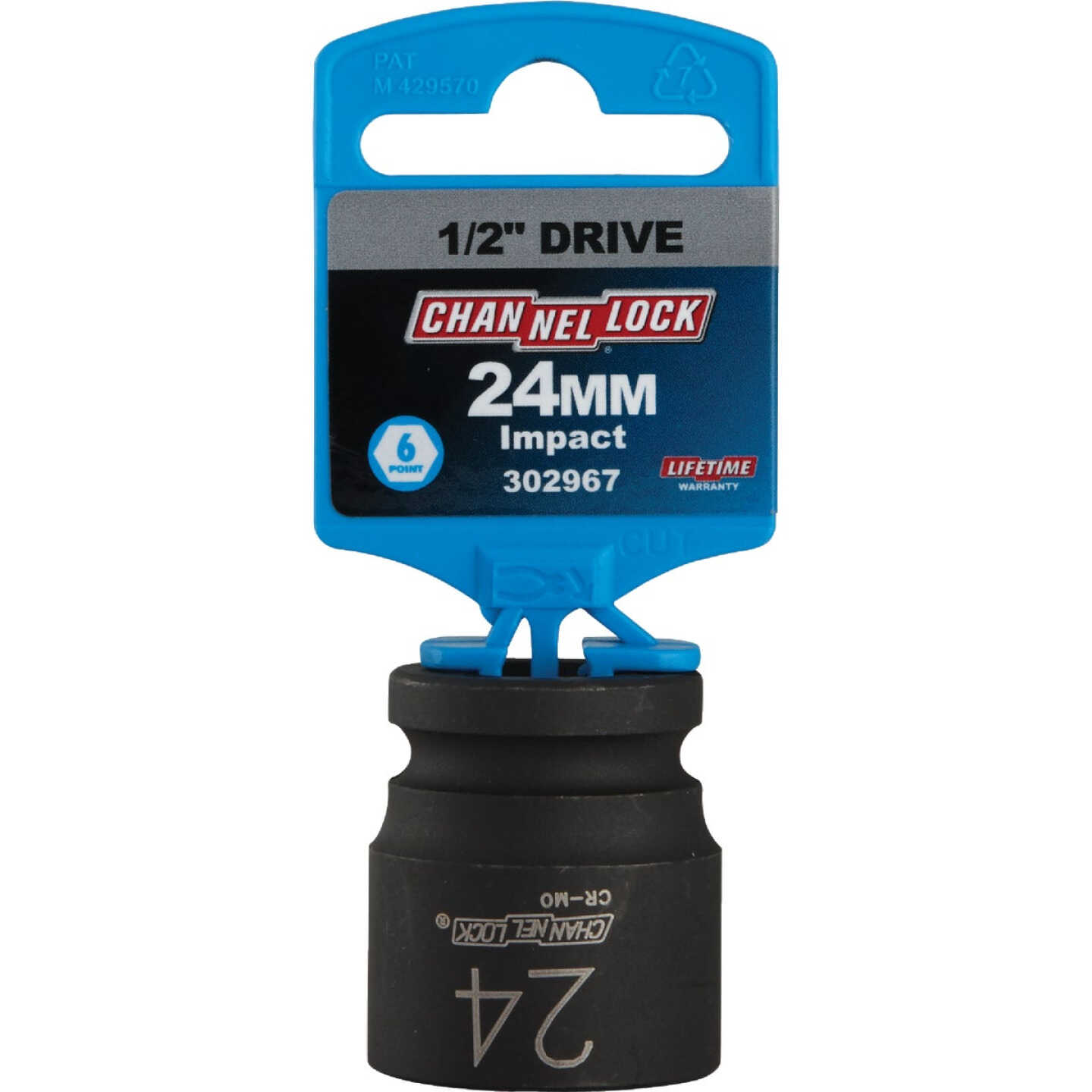 Channellock 1/2 In. Drive 24 mm 6-Point Shallow Metric Impact Socket Image 2
