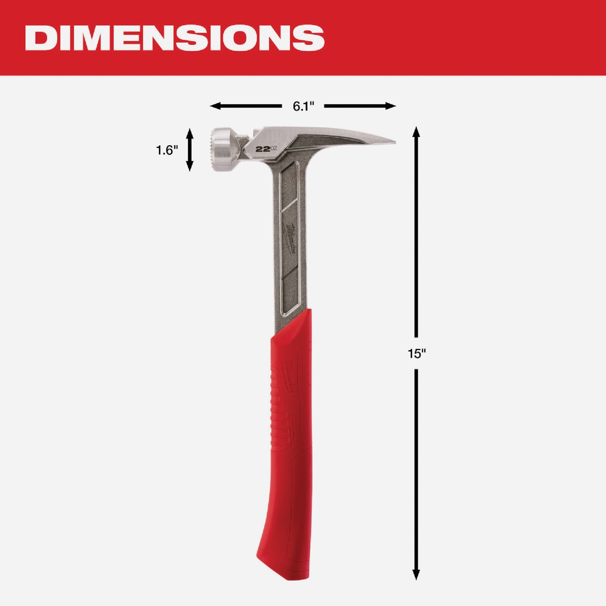 Milwaukee 22 Oz. Milled-Face Framing Hammer with Steel I-Beam Handle Image 3