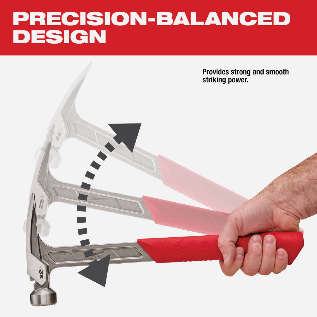 Milwaukee 22 Oz. Milled-Face Framing Hammer with Steel I-Beam Handle Image 4