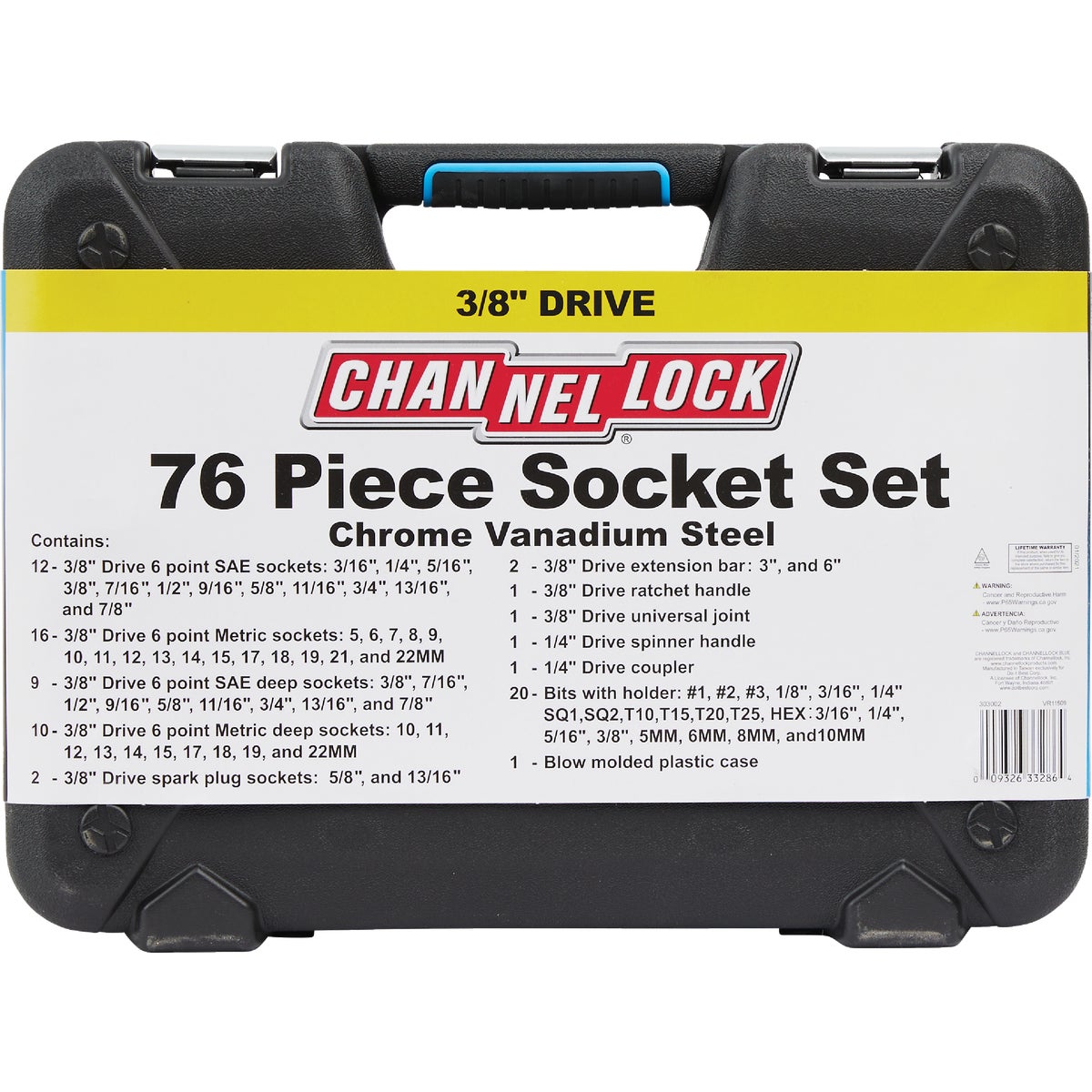 Channellock Standard/Metric 3/8 In. Drive 6-Point Combination Ratchet & Socket Set (76-Piece) Image 9