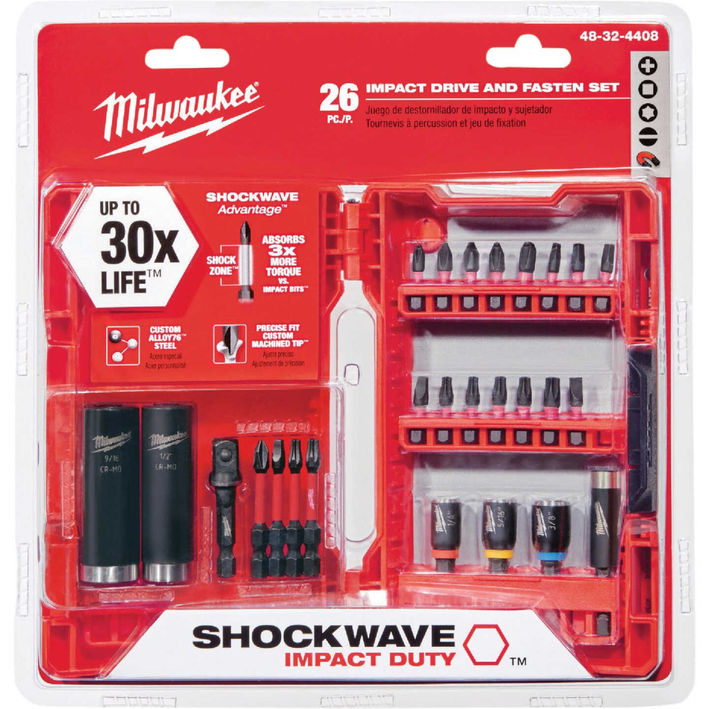Milwaukee SHOCKWAVE Impact Screwdriver Bit Set (26-Piece) Image 1