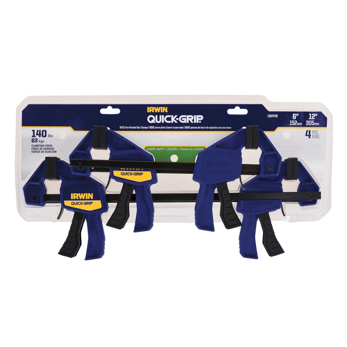 Irwin Quick-Grip One-Hand Bar Clamp Set (4-Piece) Image 2