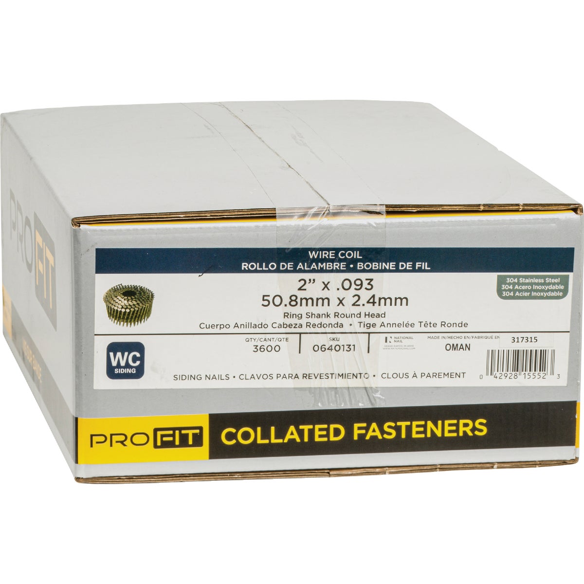 Pro-Fit 2 In. x 0.093 In. 15 Degree Wire Weld 304-Stainless Steel Coil Siding Nail (3600 Ct.) Image 2