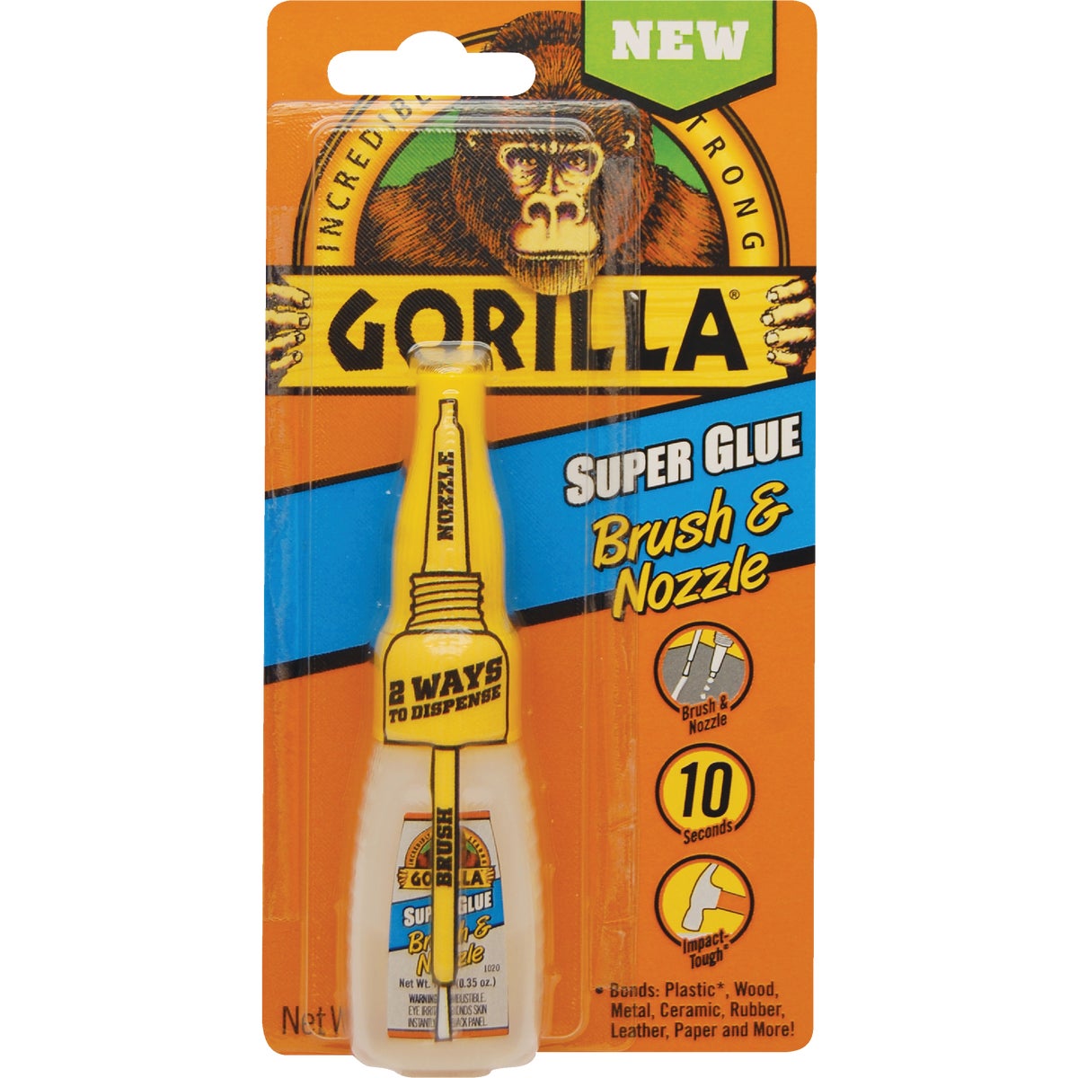 Gorilla 0.35 Oz. Liquid Bottle Brush & Nozzle Super Glue