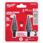 Milwaukee 3/16 In. - 7/8 In. #4 Step Drill Bit, 12 Steps (2-Pack) Image 1