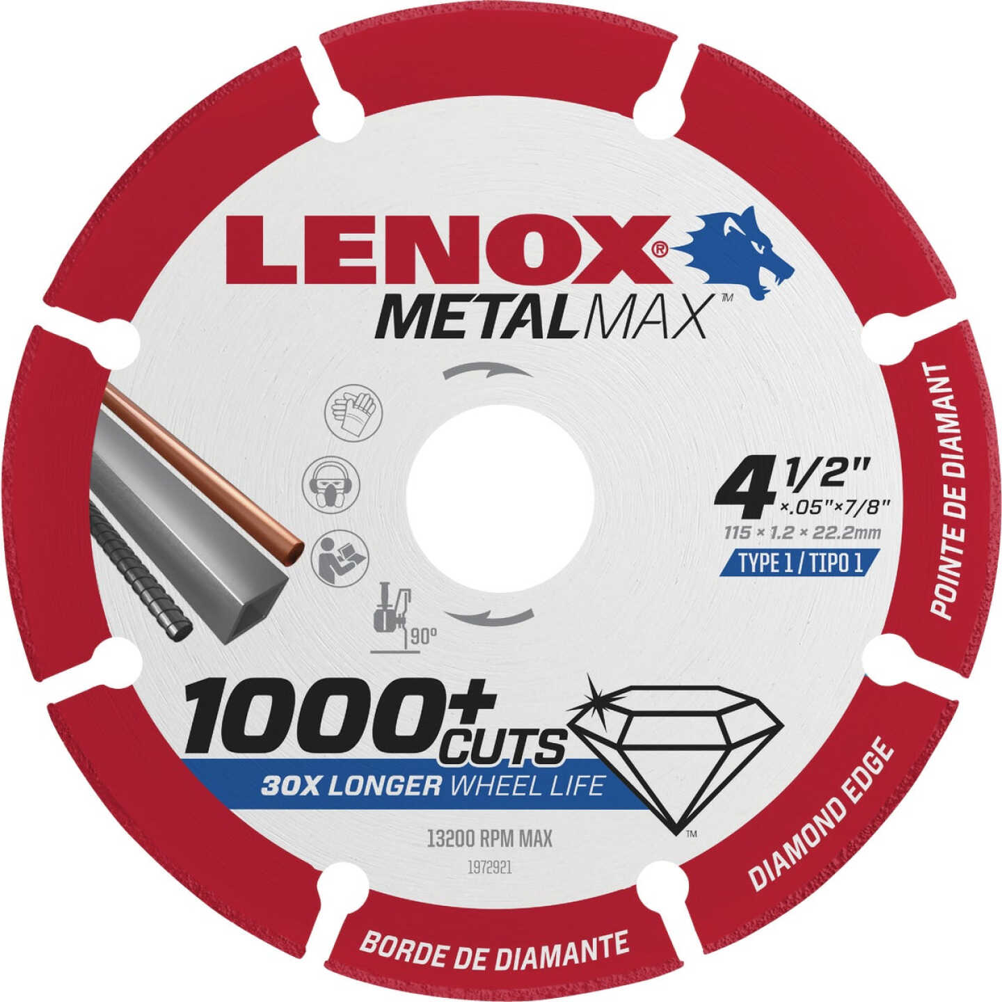 Lenox MetalMax 4-1/2 In. Segmented Rim Dry Cut Diamond Blade Image 1