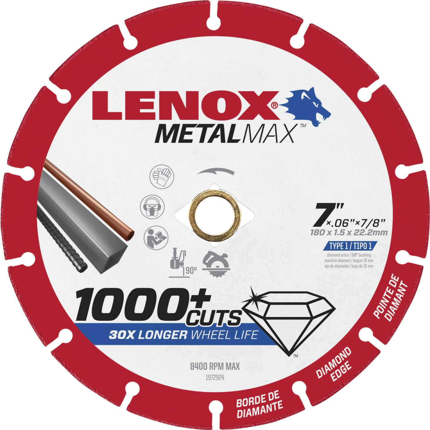 Lenox MetalMax 7 In. Segmented Rim Dry Cut Diamond Blade Image 1