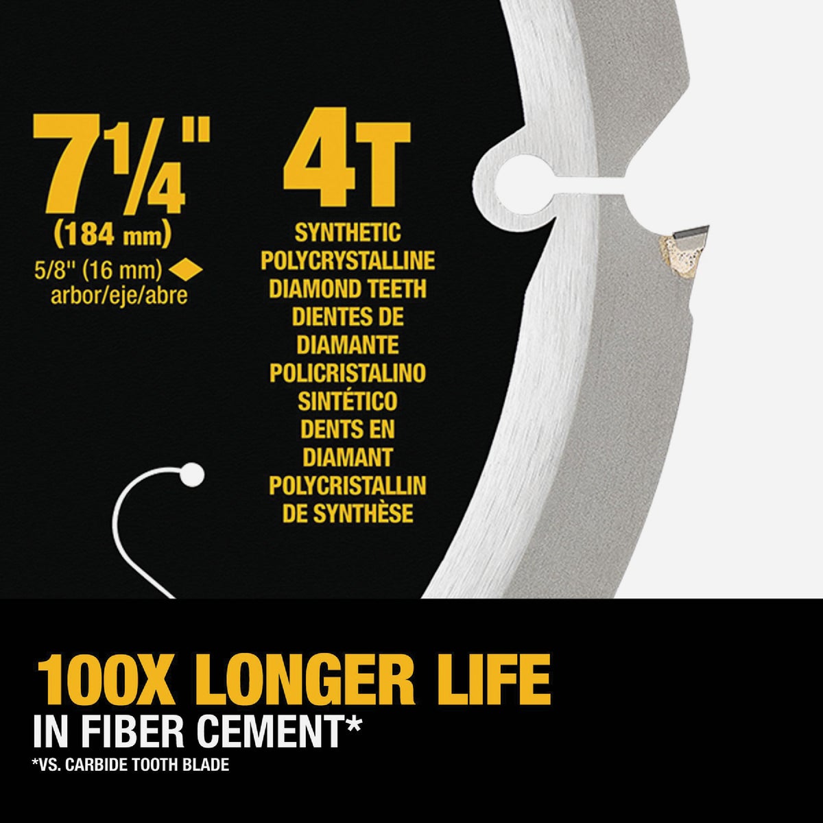 DEWALT 7-1/4 In. 4-Tooth PCD Fiber Cement Circular Saw Blade Image 5