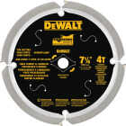 DEWALT 7-1/4 In. 4-Tooth PCD Fiber Cement Circular Saw Blade Image 1
