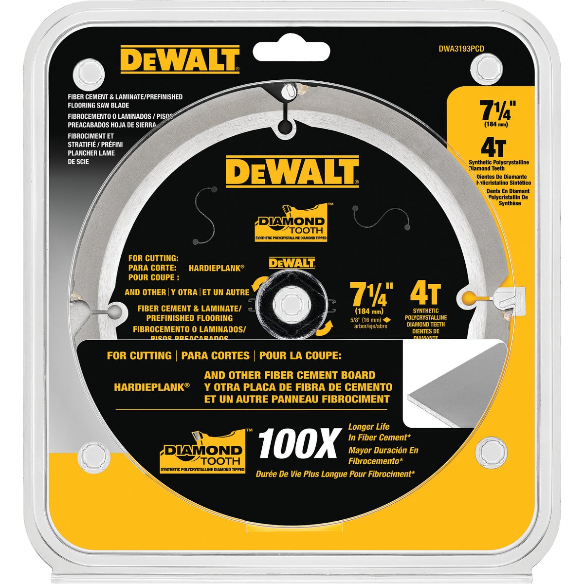 DEWALT 7-1/4 In. 4-Tooth PCD Fiber Cement Circular Saw Blade Image 6
