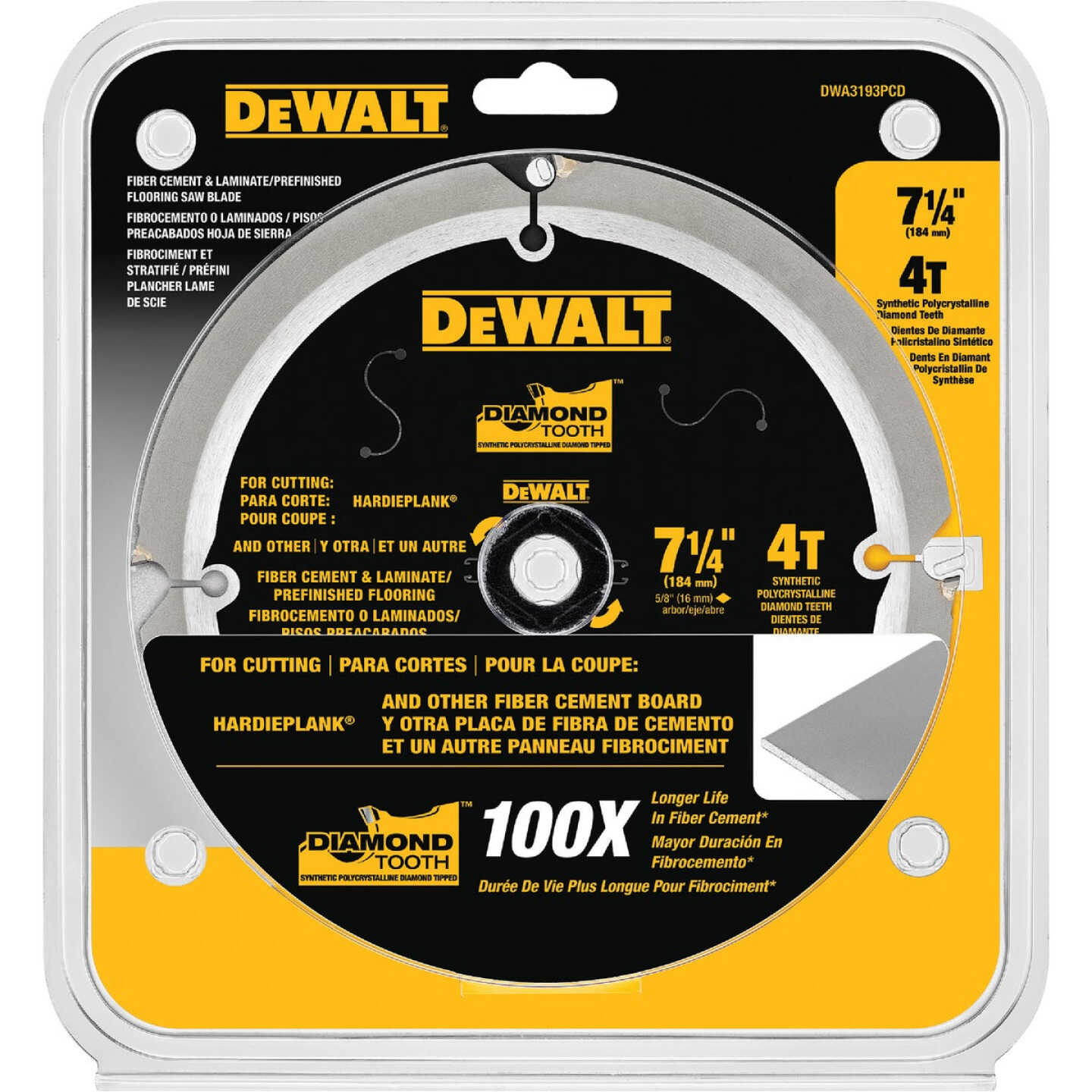 DEWALT 7-1/4 In. 4-Tooth PCD Fiber Cement Circular Saw Blade Image 6