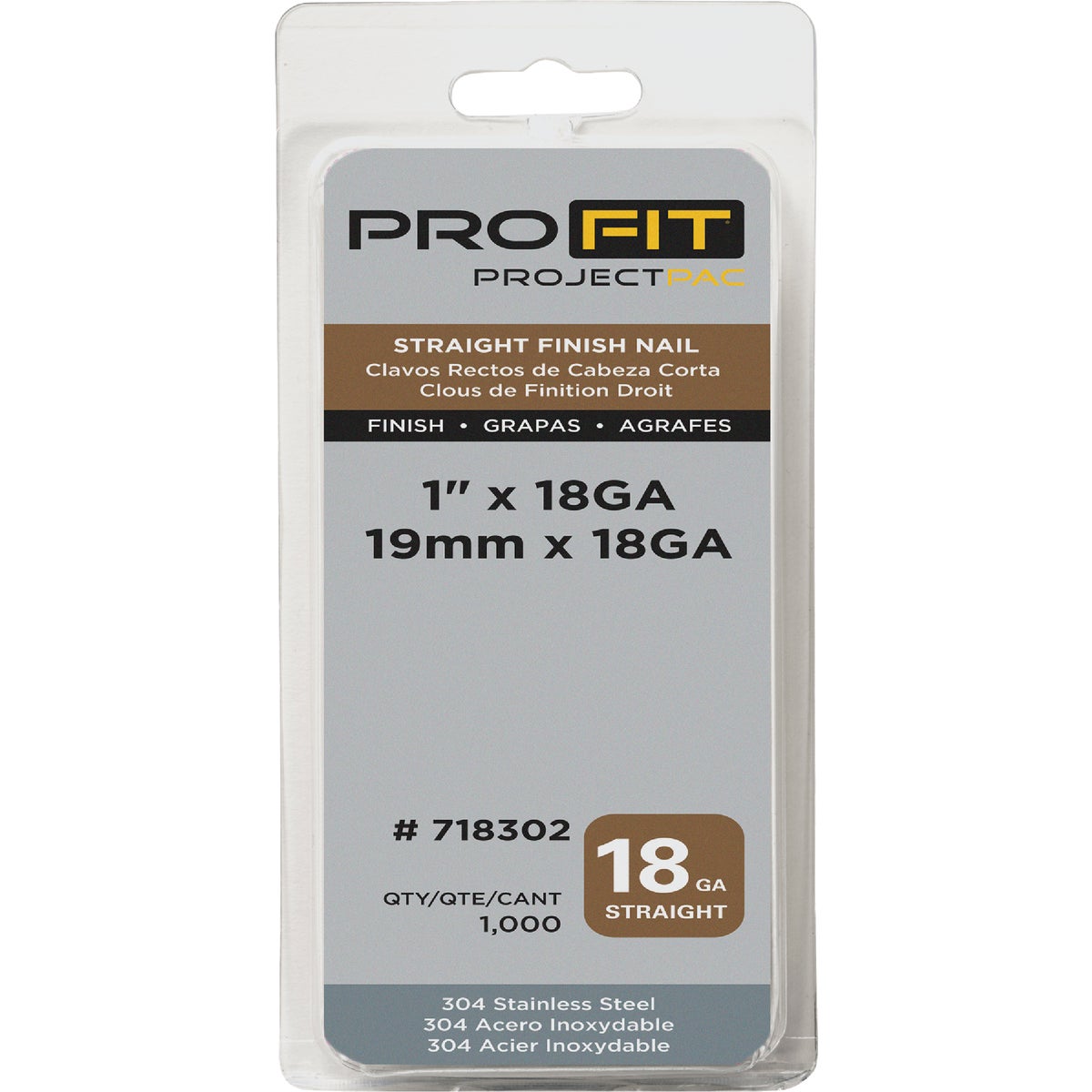 Pro-Fit 1 In. 18 Gauge 304-Stainless Steel Brad Nail (1000 Ct.) Image 2