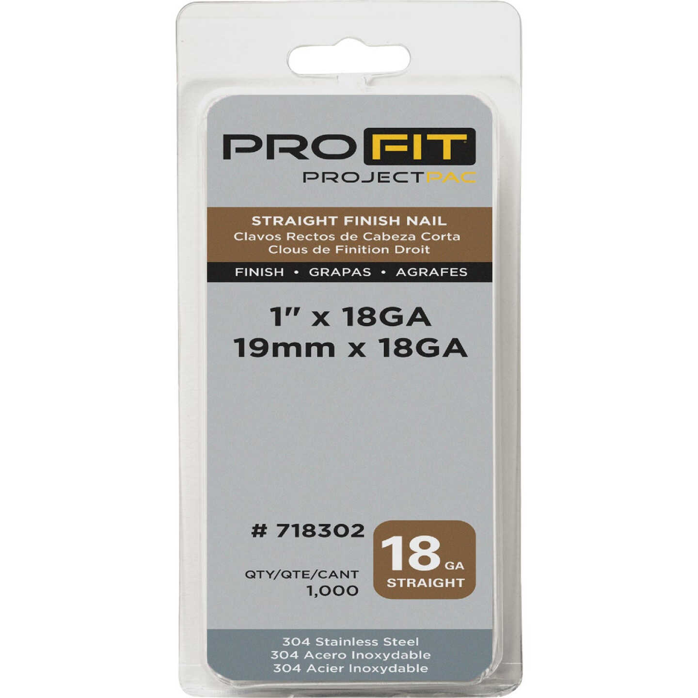 Pro-Fit 1 In. 18 Gauge 304-Stainless Steel Brad Nail (1000 Ct.) Image 2