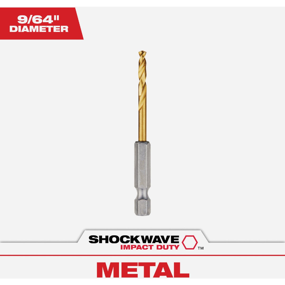 Milwaukee SHOCKWAVE Impact Duty 9/64 In. Titanium Hex Shank Drill Bit Image 1