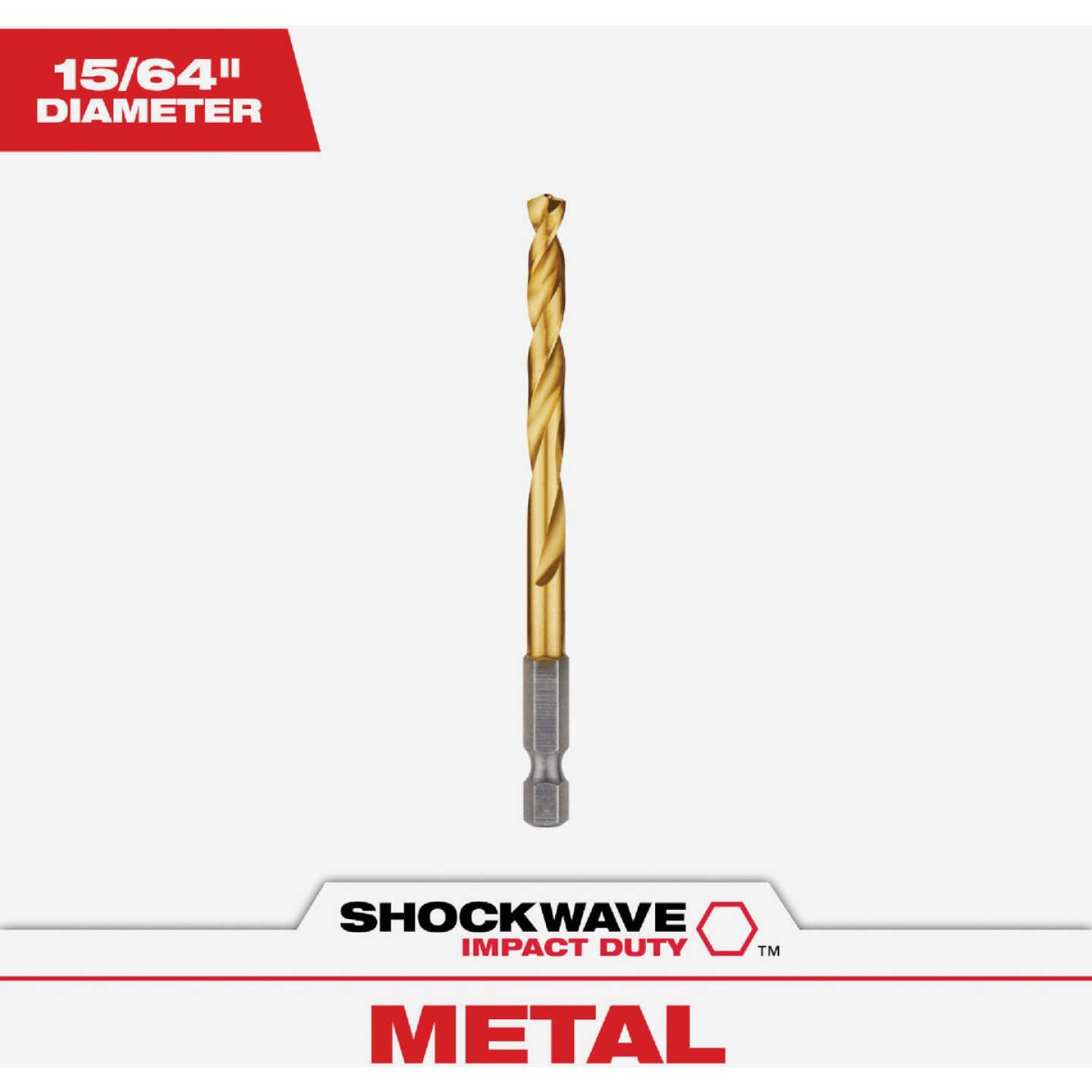 Milwaukee SHOCKWAVE Impact Duty 15/64 In. Titanium Hex Shank Drill Bit Image 1