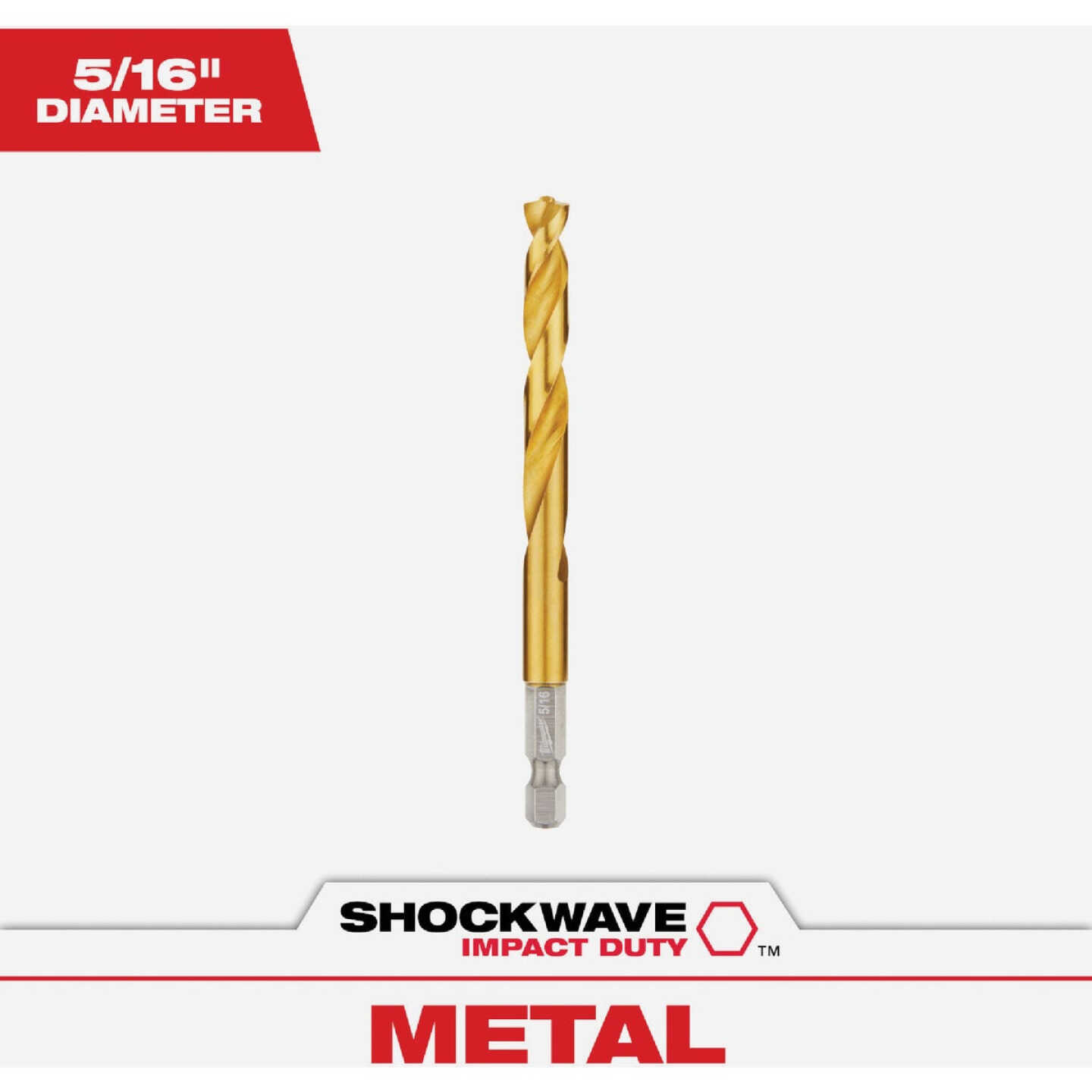 Milwaukee SHOCKWAVE Impact Duty 5/16 In. Titanium Hex Shank Drill Bit Image 1
