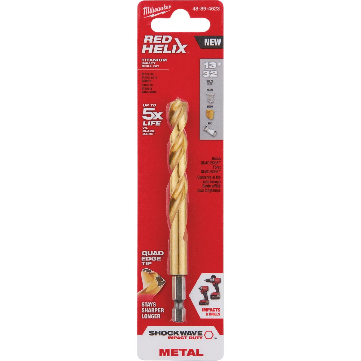 Milwaukee SHOCKWAVE Impact Duty 13/32 In. Titanium Hex Shank Drill Bit Image 3