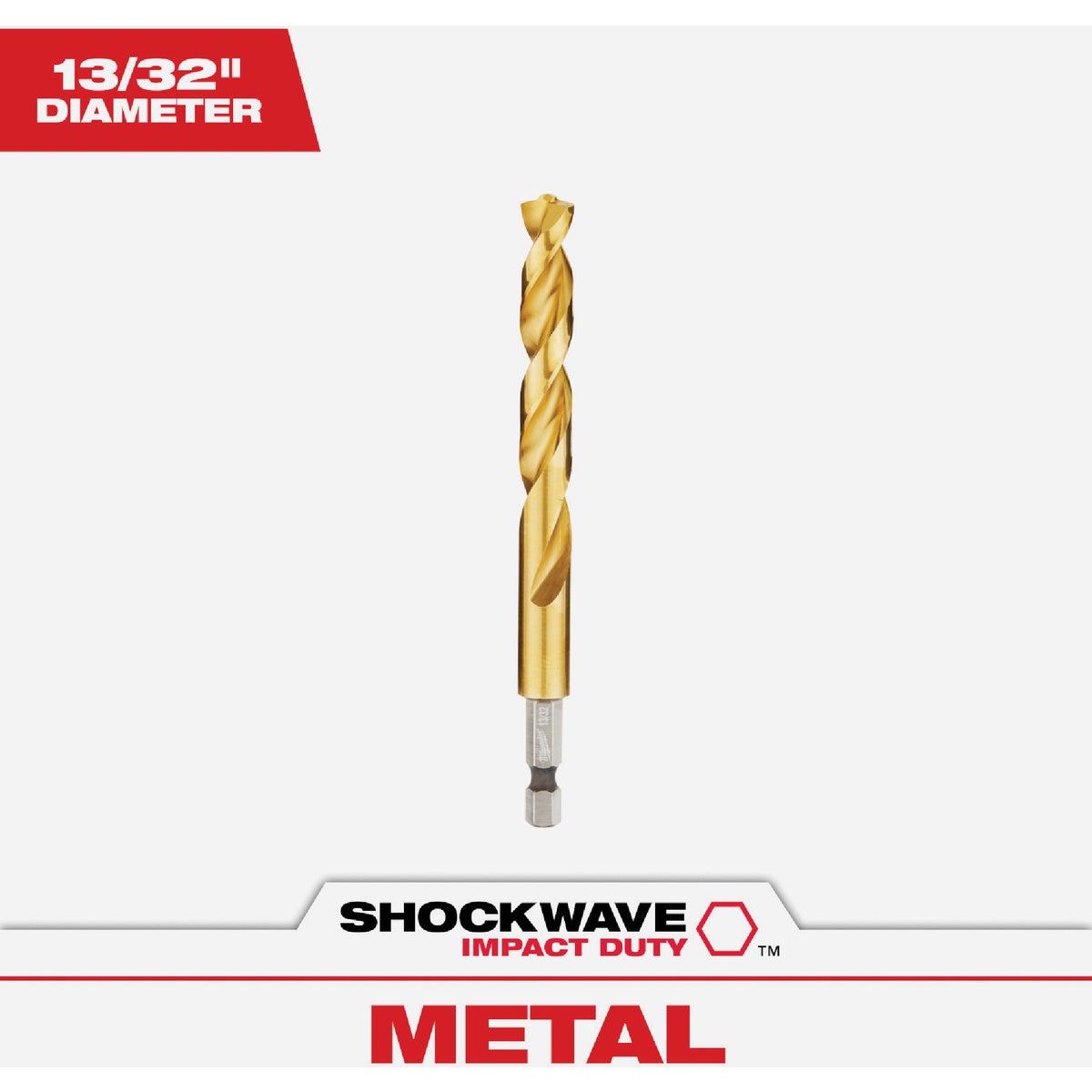 Milwaukee SHOCKWAVE Impact Duty 13/32 In. Titanium Hex Shank Drill Bit Image 1