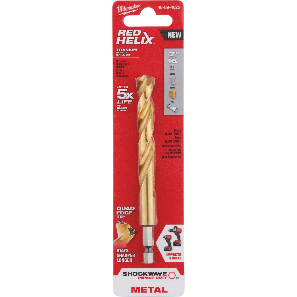 Milwaukee SHOCKWAVE Impact Duty 7/16 In. Titanium Hex Shank Drill Bit Image 3