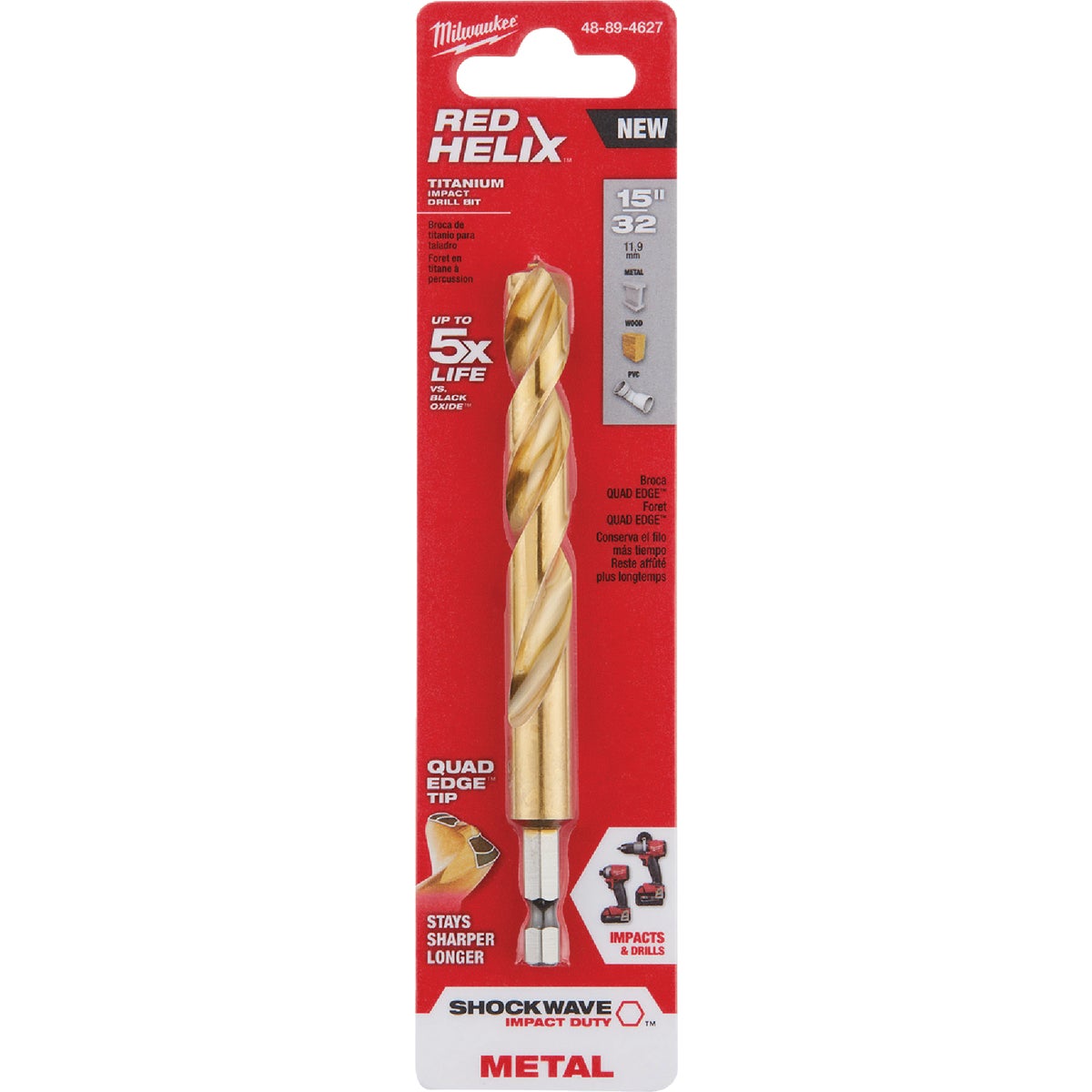 Milwaukee SHOCKWAVE Impact Duty 15/32 In. Titanium Hex Shank Drill Bit Image 3