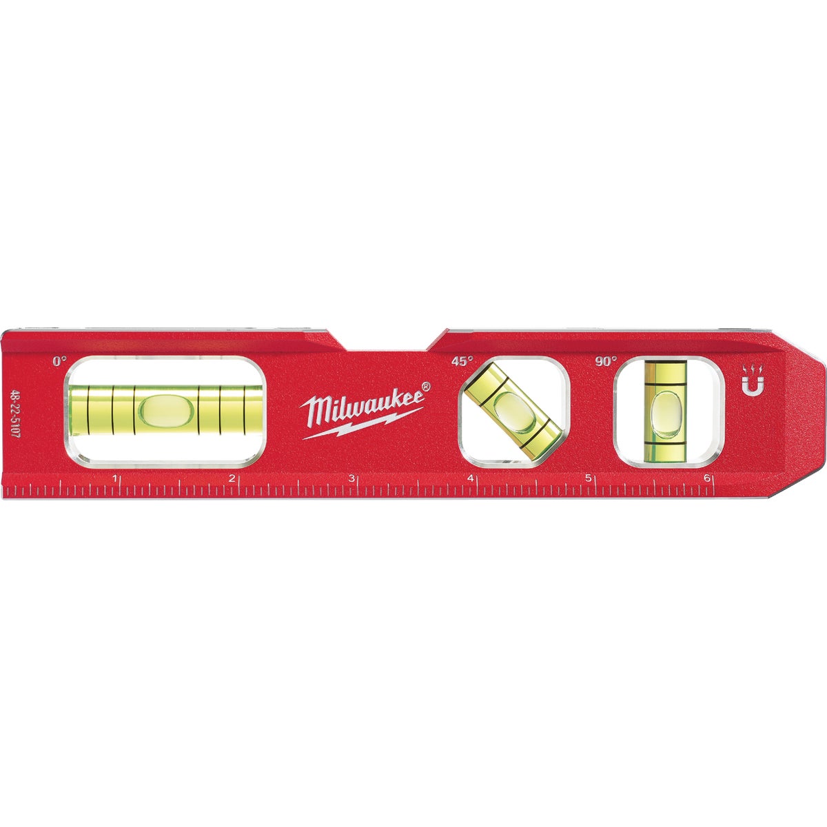 Milwaukee 7 In. Aluminum Magnetic Compact Billet Torpedo Level Image 1
