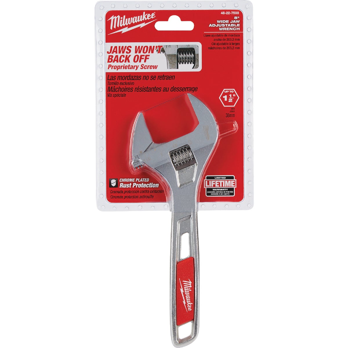 Milwaukee 8 In. Wide Jaw Adjustable Wrench Image 4