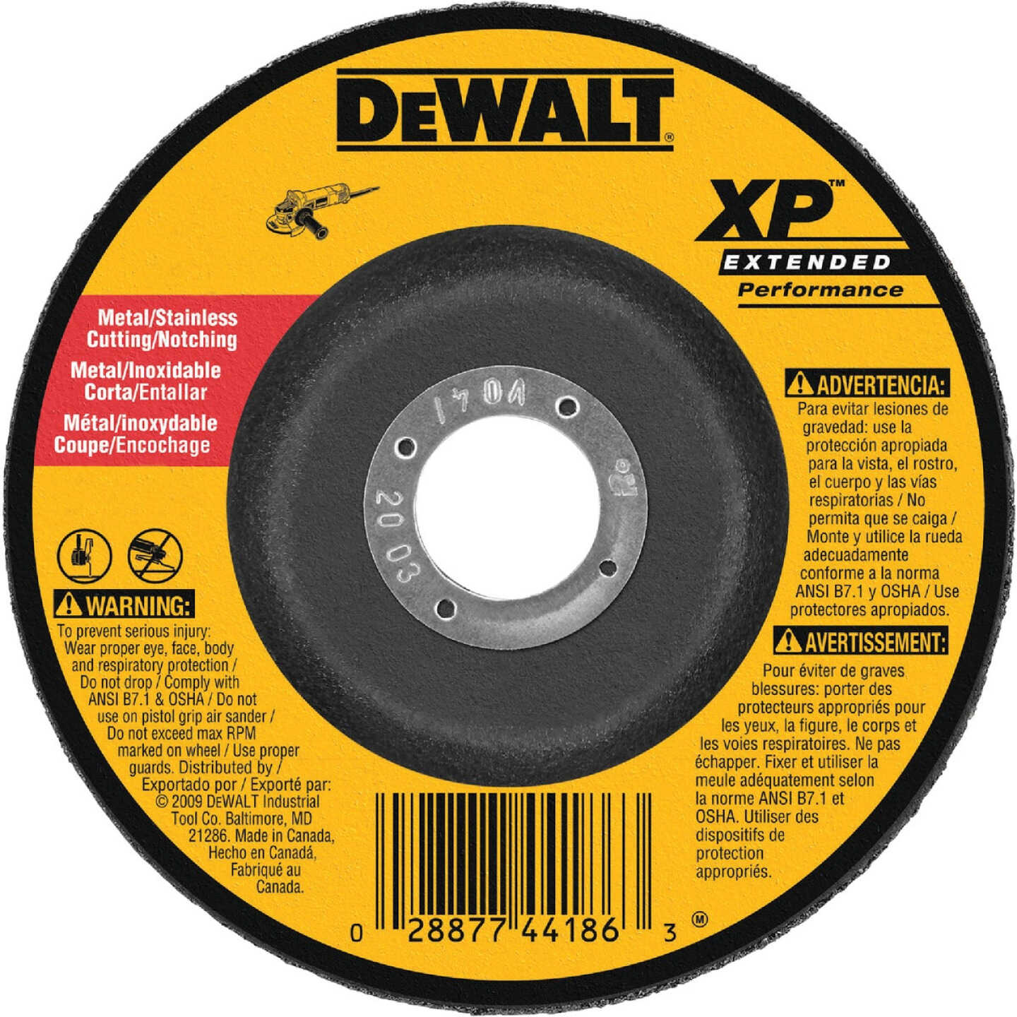 DEWALT HP Type 27 7 In. x 0.045 In. x 7/8 In. Metal/Stainless Notching Cut-Off Wheel Image 1