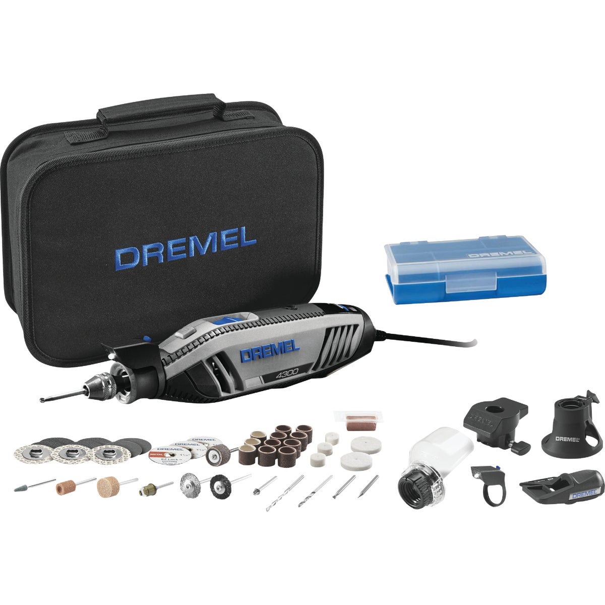 Dremel 4300 Series 1.8-Amp Variable Speed Electric Rotary Tool Kit with (40) Accessories & (5) Attachments