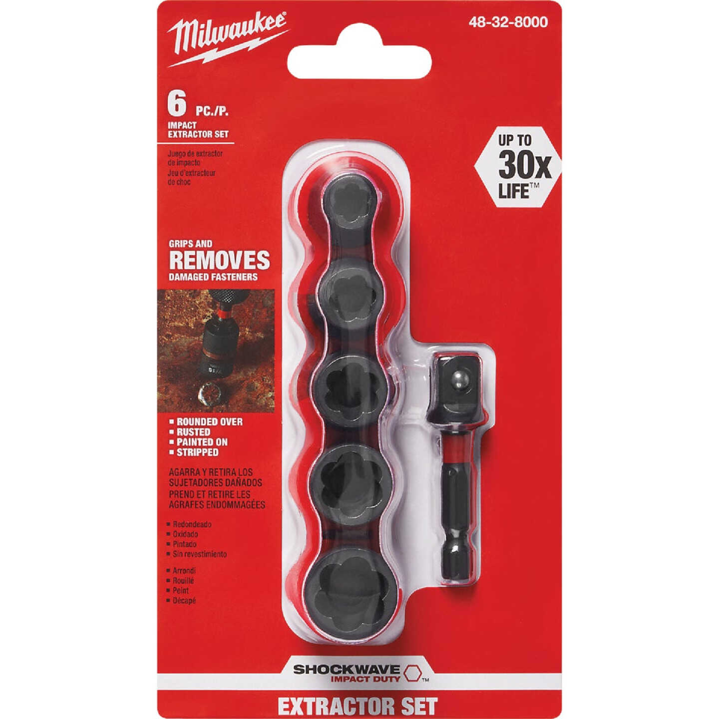 Milwaukee SHOCKWAVE 6-Piece Impact Duty Bolt Extractor Set Image 3