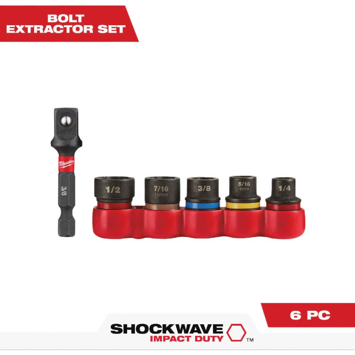 Milwaukee SHOCKWAVE 6-Piece Impact Duty Bolt Extractor Set Image 1