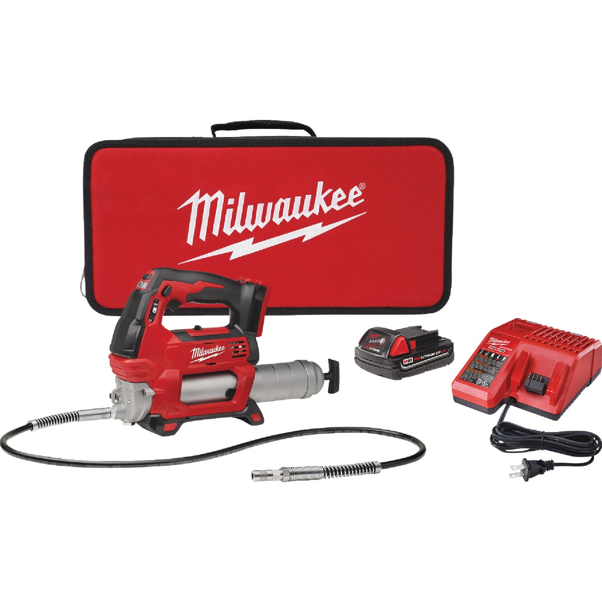 Milwaukee M18 18V Lithium-Ion 2-Speed Cordless Grease Gun Kit