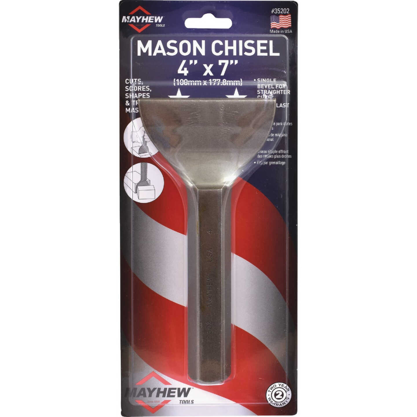 Mayhew Tools 4 In. x 7 In. Brick Set Chisel Image 2